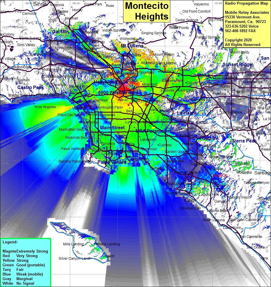 heat map radio coverage Montecito Heights